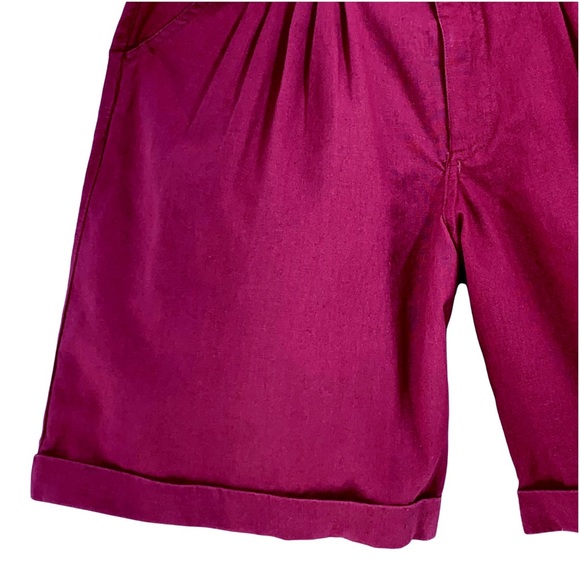 Vintage Gitano Pleated Front Shorts, Magenta - Picture 3 of 13